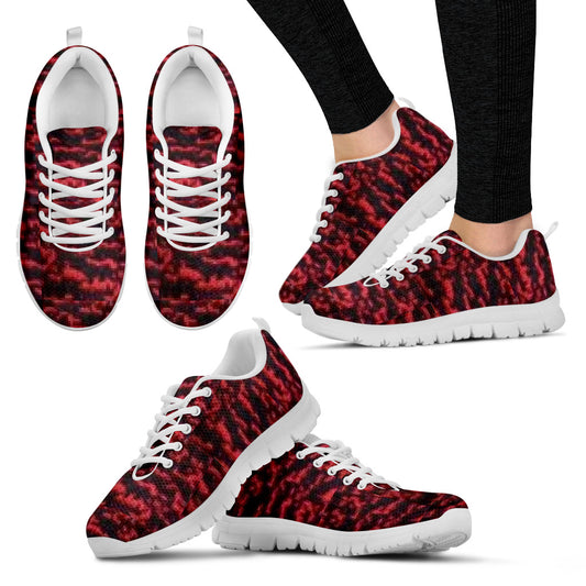 Red Mesh Running Shoes